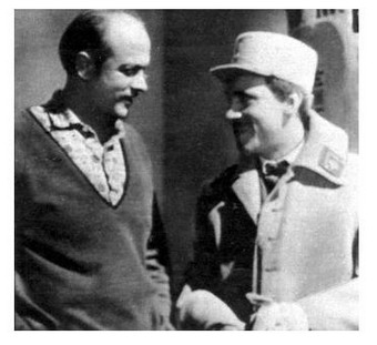 Геннадий Полока и Владимир Высоцкий во время съёмок к/ф ''Интервенция''
Ленинград, 25 января 1968 г.
