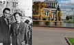 Москва, ВДНХ. 1958-1959 г. (рядом с Высоцким - Михаил Яковлев, сын Гиси Моисеевны) и 2006 г. Фотографии из архива Игоря Попова (Москва).